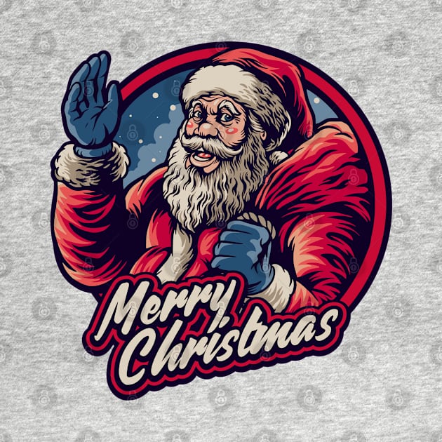 Merry Christmas Waving Santa by RKP'sTees